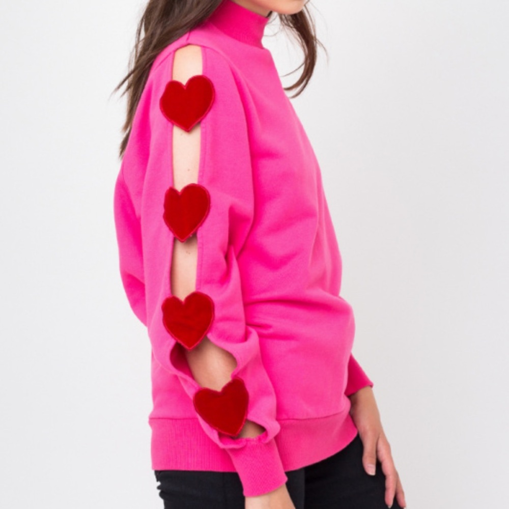 Lazy Oaf heart cut out crew neck sweatshirt